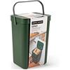 Perfetto PATTUMIERA UMIDO/RIFIUTI ORGANICI DA APPENDERE - coll. GINO - 12 lt. - Verde Bosco