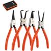 ValueMax Set di 4 Pinze per Anelli di Sicurezza 165mm e 180mm, Pinza per Seeger con Borsa Portatile, Punte Dritte e Curve per Bloccaggio Interno ed Esterno