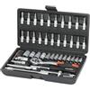 ValueMax Set di 46 Chiavi a Bussola Cr-V, Chiavi a Cricchetto da 1/4", Cassetta degli Attrezzi, Chiavi a Cricchetto con Punte per Cacciavite, per Riparazioni Domestiche, Automobili, Lavoro Meccanico