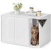 SONGMICS HOME Mobile per Lettiera Gatto, Montaggio Rapido Senza Attrezzi Toolless, Armadietto Lettiera, Casetta per Gatti Grandi, Porte a Spinta, 80 x 50 x 50 cm, Bianco Neve PCL013W01