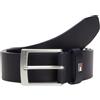 Tommy Hilfiger Uomo Cintura Adan New Leather con Bandiera in Pelle, Blu (Space Blue), 80 cm