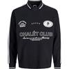JACK & JONES Jcophase Structured Football Sweat, Nero, M