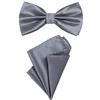 DonDon Set da uomo due pezzi con pochette e papillon coordinati e regolabili blu