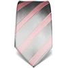 Vincenzo Boretti cravatta elegante classica da uomo, 8 cm x 15 cm, di pura seta di alta qualità, idrorepellente e antisporco, motivo a righe rosa