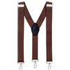 MASADA Bretelle da uomo chiusura a moschettone resistenti 3,5 cm di larghezza fino a 195 cm di altezza - marrone
