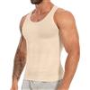 SLIMBELLE Body Shaper - Maglietta intima da uomo, elasticizzata, a compressione, modellante, beige., L