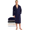 Twinzen - Accappatoio Uomo Spugna 100% Cotone Oeko-Tex, Blu scuro, S