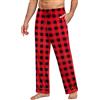 Ekouaer Pantaloni Pigiama da Uomo Comodo Cozy Pantalone Pigiama Lungo Pants Loungewear Biancheria da Notte con Tasche Noir+Gris L