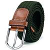 DonDon Cintura in tessuto elasticizzato da donna e da uomo lunghezza da 100 a 130 cm intrecciata grigio chiaro