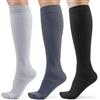 CAMBIVO Calze Compressione Graduata Donna Uomo 3Paia, Gambaletti Compressione 8-15 mmHg, Calze Elastiche, Calzini Contenitive Lunghe per Vene Varicose, Ciclismo, Sport, Corsa, Aereo, Infermiera