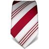 Vincenzo Boretti cravatta elegante classica da uomo, 8 cm x 15 cm, di pura seta di alta qualità, idrorepellente e antisporco, motivo a righe rosso vino