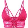 Buitifo Reggiseno da Donna Cami Criss Cross Ciglia Crop Top Reggiseno Sexy Gilet Bralette Busiter Lingerie(Rosa,S)