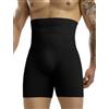 MISS MOLY Boxershorts Shapewear Uomo Alta Vita Compressione Shorts Intimo Figurformende Senza Cuciture Uomo Body Shaper Controllo Addominale Addome Via Retroshorts, Nero , 3XL