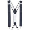 MASADA Bretelle da uomo Clips resistenti 3,5 cm di larghezza fino a 195 cm di altezza Grigio punteggiate