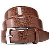 Vincenzo Boretti Cintura uomo in pelle con fibbia ad ardiglione argento, superficie pelle di serpente cognac 85 cm