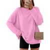 Suncife Camicie autunnali da donna oversize a maniche lunghe casual da palestra vestibilità ampia maglietta felpa da allenamento, bianco, S