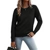 Gyabnw Felpa Donna Girocollo con Tasche e Spalle Cadenti
