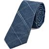 DonDon cravatta stretta a righe da uomo 6 cm cotone - jeans blu rigato