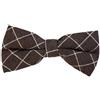 DonDon papillon cotone a quadri da uomo 12 x 6 cm già legato e infinitamente regolabile - Bianco marrone