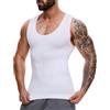 MISS MOLY Shapewear - Canottiera intima da uomo a compressione elastica da uomo, modellante per la pancia, senza maniche, bianco, M