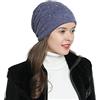 DonDon Berretto Invernale da Donna Slouch Beanie Morbido con Stelle e Strass Nero Rivestimento Interno Morbido e Caldo - Blu