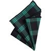 DonDon fazzoletto da taschino a quadri di cotone in Retro Look 23 x 23 cm per uomo - verde nero