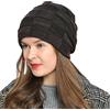 DonDon Berretto Donna Berretto Invernale Slouch Beanie cuffia di lana con fodera in pile - Marrone