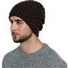 DonDon Berretto Uomo Berretto Invernale Cuffia di Lana Slouch Beanie con Fodera in Pile - Marrone