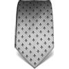 Vincenzo Boretti cravatta elegante classica da uomo, 8 cm x 15 cm, di pura seta di alta qualità, idrorepellente e antisporco, fleur-de-lis argento
