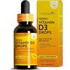 Nutravita Vitamina D3 Gocce - 1000 UI per Goccia Alto Dosaggio - 2000 Gocce in 60ml - Supporta Ossa, Denti e Sistema Immunitario - Vitamina D Liquida Colecalciferolo Vegetariano