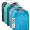 MIMUSELINA Set di 5 Bavaglini Neonato Impermeabili BLW in Spugna | Cotone Premium Oeko-Tex | Set Pappa Svezzamento Neonati | Grandi Bavaglini Asilo con Elastico al Collo | Realizzati a mano Spagna