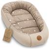 Totsy Baby Nido per Lettino e Culla Neonato 50x90cm - Riduttore avvolgente in Cotone Nido d'Ape - Baby Nest morbido traspirante accogliente per Carrozzina Cameretta Viaggio Beige con stelle bianche