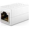 deleyCON 1x Adattatore RJ45 (1000 Mbit) - Giunto per Prolungare Cavi LAN Gigabit - Connettore Ethernet Compatibile con Cavi Cat8, Cat7, Cat6, Cat5 - Supporta DSL e PoE - 2 Porte RJ45 Femmina - Bianco