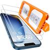 TOCOL Pellicola Protettiva per iPhone 13 Mini 5,4 Pollici, Rimozione Automatica Della Polvere, Installazione Rapida, Copertura Completa, Senza Bolle, Durezza 9H Vetro, 2 Pezzi