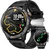 idomars GPS Smartwatch Uomo Orologio con Chiamate: 1,46" Grande Schermo Tondo Militare Smart Watch Fitness Sport Bussola Torcia Cardiofrequenzimetro Pressione Sonno Impermeabile Salute Orologi per Android iOS
