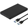SABRENT Case SSD/HDD Hard Disk Esterno da SATA 2.5'' a USB 3.2 Gen 1, [Supporto UASP SATA III] Alluminio Nero (EC-UK30)