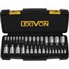 LEXIVON Set Chiavi Esagonali, Kit Chiavi Esagonali Metriche e SAE, Inserti per Avvitatore a Batteria, per Milwaukee, Makita, Chiave Dinamometrica e Chiavi a Cricchetto, 32 Pezzi (LX-144)