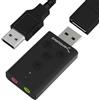 SABRENT Scheda audio USB cuffie e microfono per MAC e Windows, Adattatore audio presa USB, Plug & Play, Con pulsanti, per PS4, PS5, Windows e MAC Nessun driver necessario [Nero] (AU-DDAB)