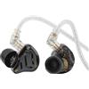 Linsoul KZ ZS10 PRO 2 In Ear Monitor IEM, auricolari cablati ibridi 1DD+4BA, con interruttore di sintonizzazione a 4 livelli, auricolari da gioco con crossover a 3 vie (Nero, Con microfono)