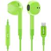 LUDOS FEROX Cuffie USB C, Garanzia 5 Anni, Auricolari USB C In-Ear per iPhone 16 15 Pro Max Plus iPad, Cuffie Type C con Microfono per Samsung Galaxy S24 S23 Ultra S22 S21 FE S20 3 4 A53 A54 - Verde