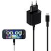 Mcbazel Adattatore di Alimentazione 60W per Switch/Switch 2/OLED/Lite/Steam Deck/Controller Switch Pro Caricabatterie AC con Cavo USB-C da 1,5M per Dock TV Protezione Multipla Ricarica Veloce