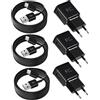 Mijun (3-Pack) Caricabatterie USB con Cavo di Tipo C per Samsung Galaxy A15 A14 A13 A04s A05s A71 A55 A54 A53 A42 A34 A33 A25 A23 M53 M34 M13 S8 S9 S10 S20 Plus, Cavo di Ricarica Rapida Alimentatore USB