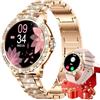 LIGE SMART Smartwatch Donna con Diamanti, 1,32" HD Display Rotondo, Chiamate Bluetooth, Frequenza Cardiaca/Sonno, 500+ Quadranti, 110+ Modalità Sportive, IP68, Orologio Fitness per Android e iOS, Oro Rosa