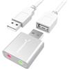 SABRENT Scheda audio USB cuffie e microfono per MAC e Windows, Adattatore audio presa USB, Plug & Play, Nessun driver necessario [Alluminio Grigio] (AU-EMAC)