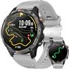 idomars GPS Smartwatch Uomo Orologio con Chiamate: 1,46" Grande Schermo Tondo Militare Smart Watch Fitness Sport Bussola Torcia Cardiofrequenzimetro Pressione Sonno Impermeabile Salute Orologi per Android iOS