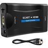 Abauoat Adattatore Converte L'ingresso Scart Analogico in Uscita Hdmi. Adattatore Video Audio 720p/1080p Per Proiettore Monitor HDTV STB VHS Xbox PS3 Sky Blu-ray Dvd