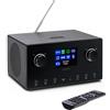 MEDION P85444 2.1 Radio Internet con subwoofer (DAB+, FM, Spotify Connect, WLAN, Bluetooth, Streaming, Equalizzatore, display a colori, USB, AUX, sveglia, timer di spegnimento, MD89295) nero