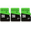 KEXIN Scheda Micro SD da 8 GB, confezione da 3 pezzi, microSDHC UHS-I classe 10, mini SD con adattatore, scheda di memoria per smartphone, tablet, fotocamera