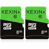 KEXIN Scheda micro SD da 8 GB, classe 10 UHS-I, microSDHC, con adattatore SD, scheda di memoria per orologio per bambini, dash cam, telecamera di sorveglianza e telefono cellulare per anziani