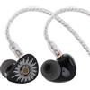 Linsoul Kiwi Ears x B_Media: Chorus In-Ear Monitor, Driver Dinamico con Diaframma in DLC, Auricolari Cablati con Faceplate in Metallo CNC, Cavo Doppio Placcato Argento (Nero, Type-C con Mic)